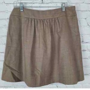 J. Crew Pleated Tan/Brown Wool Mini Skirt